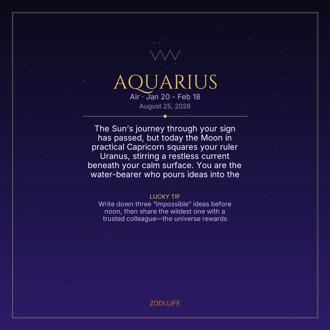 Aquarius Horoscope August 25, 2026