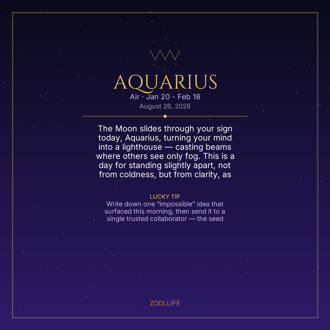 Aquarius Horoscope August 26, 2026