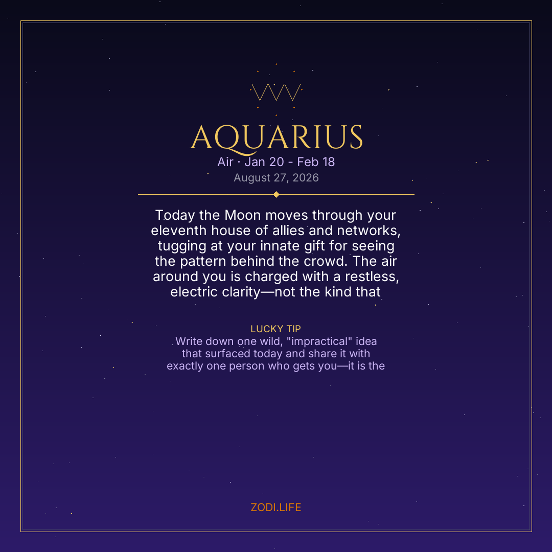 Aquarius Horoscope August 27, 2026