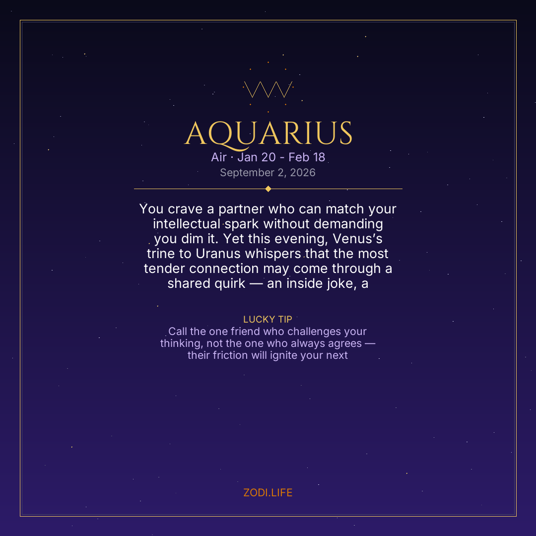 Aquarius Horoscope September 2, 2026