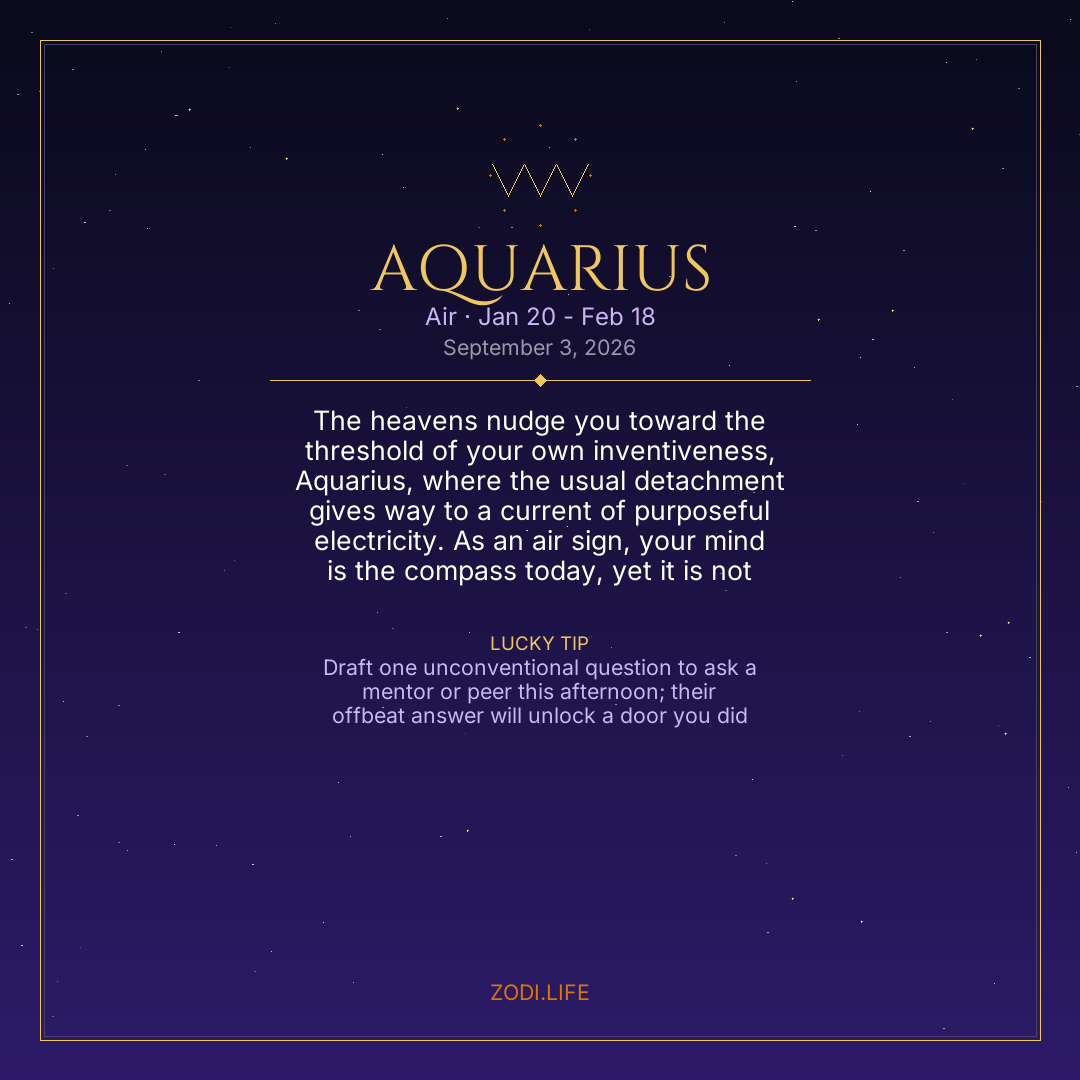 Aquarius Horoscope September 3, 2026