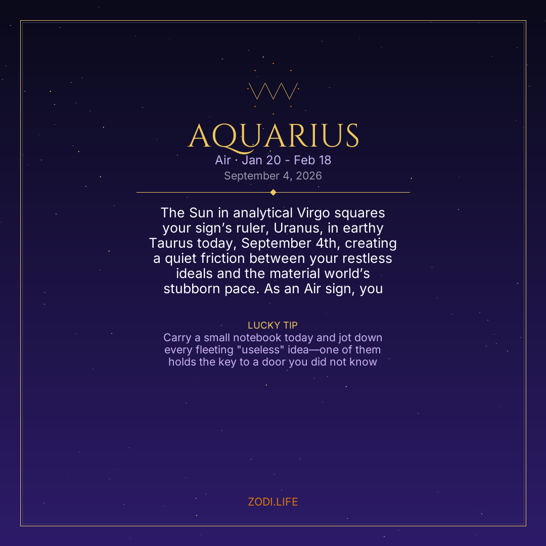 Aquarius Horoscope September 4, 2026