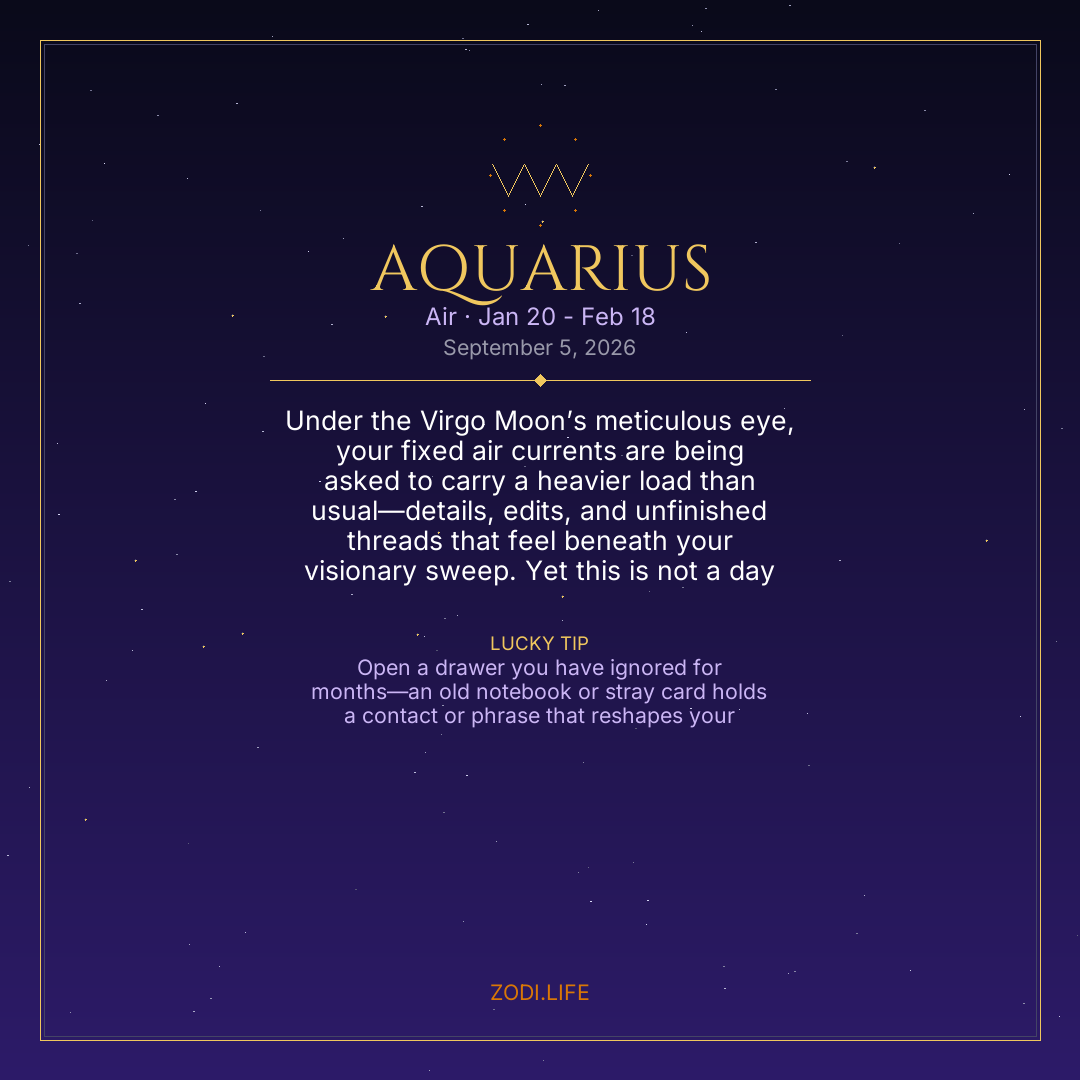 Aquarius Horoscope September 5, 2026