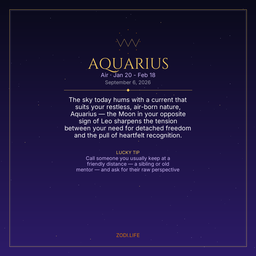 Aquarius Horoscope September 6, 2026