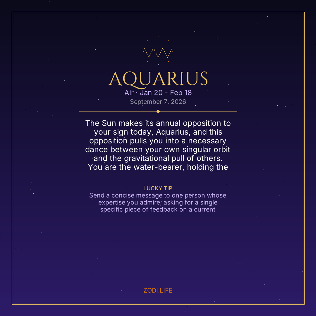 Aquarius Horoscope September 7, 2026