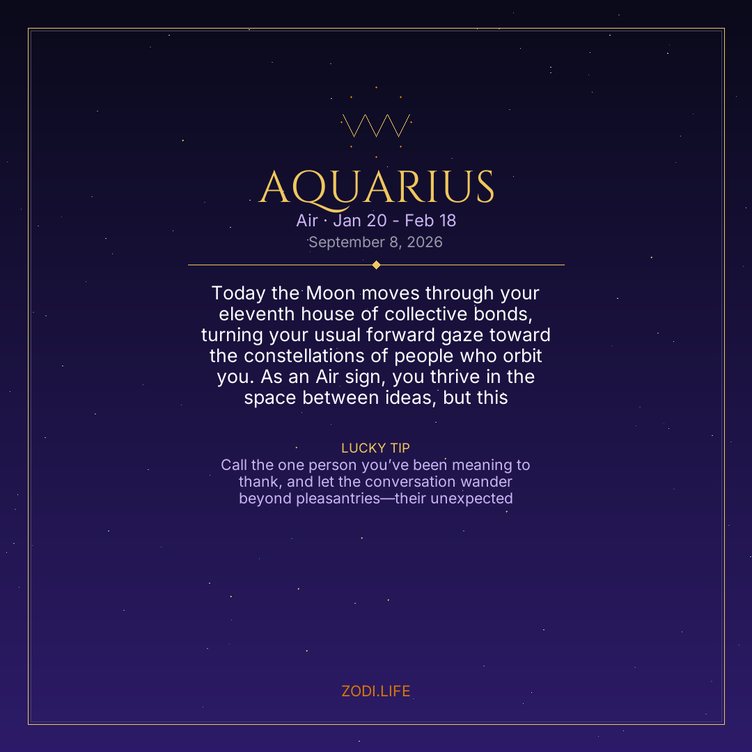 Aquarius Horoscope September 8, 2026
