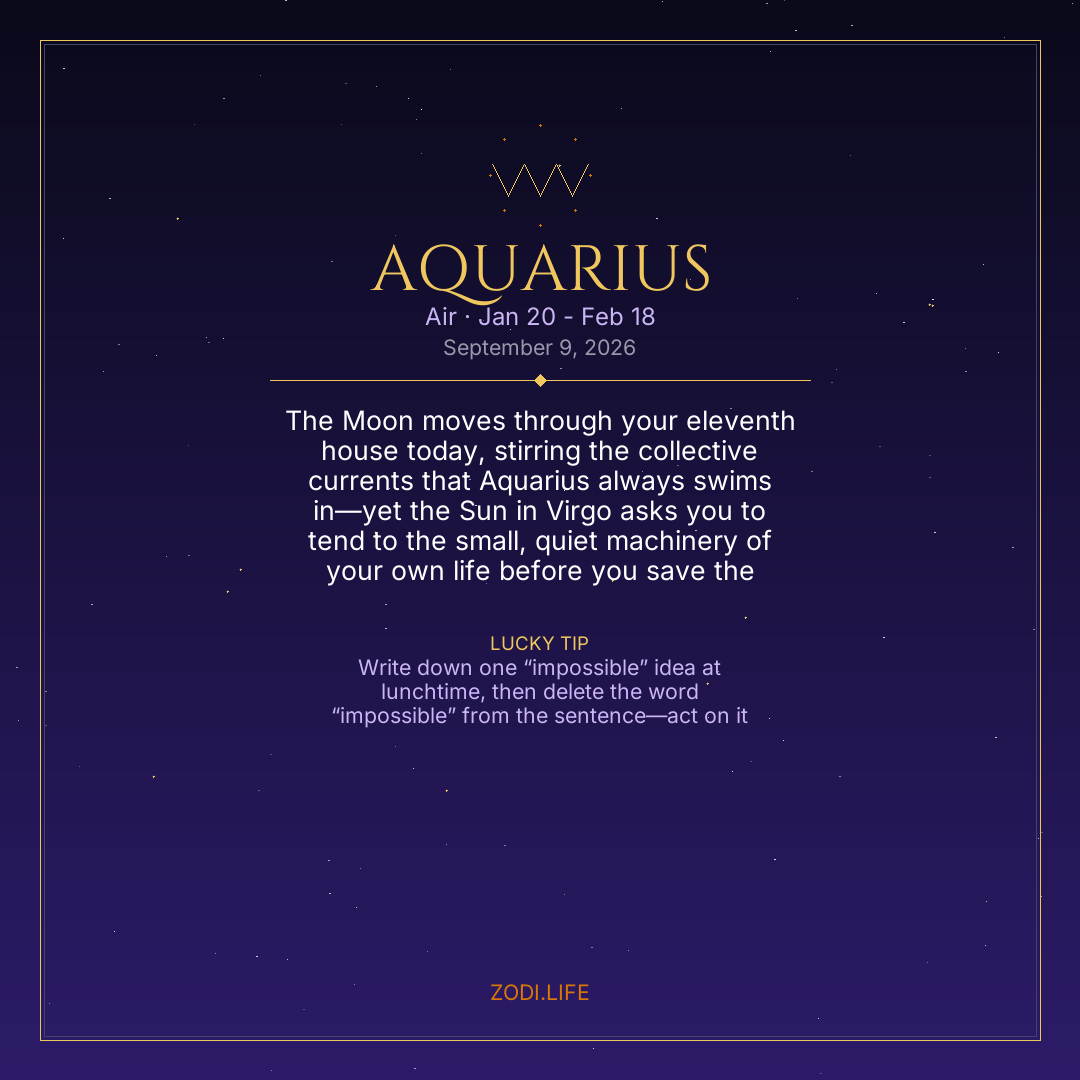 Aquarius Horoscope September 9, 2026