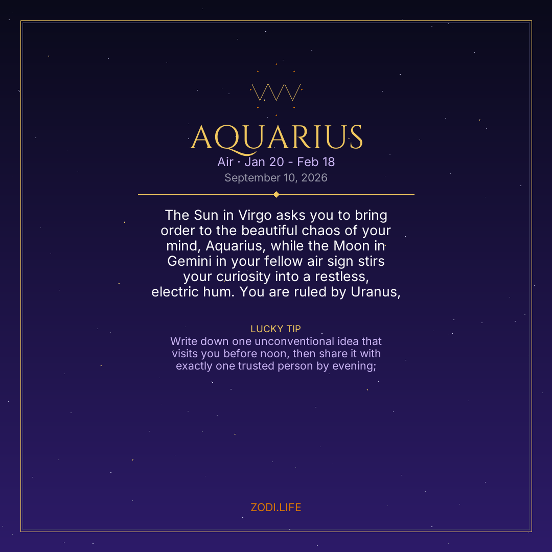 Aquarius Horoscope September 10, 2026