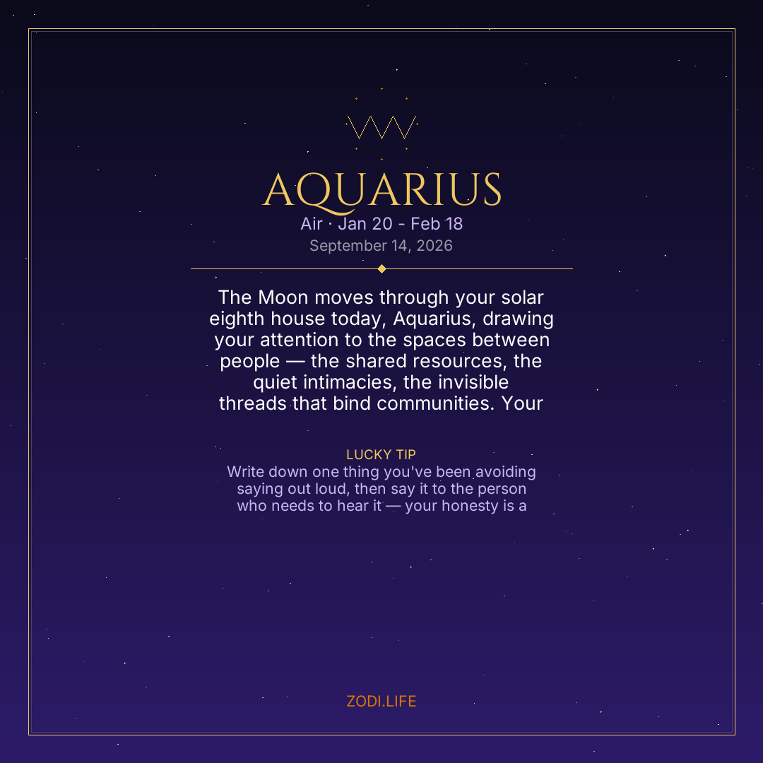 Aquarius Horoscope September 14, 2026