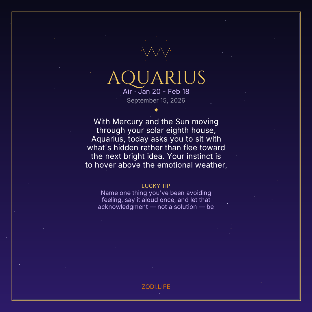 Aquarius Horoscope September 15, 2026