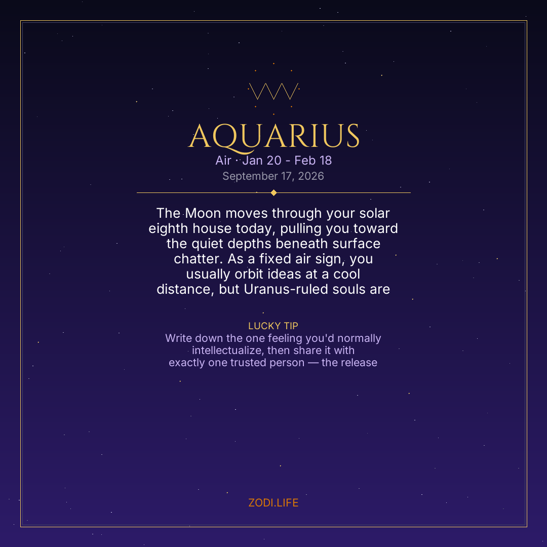 Aquarius Horoscope September 17, 2026