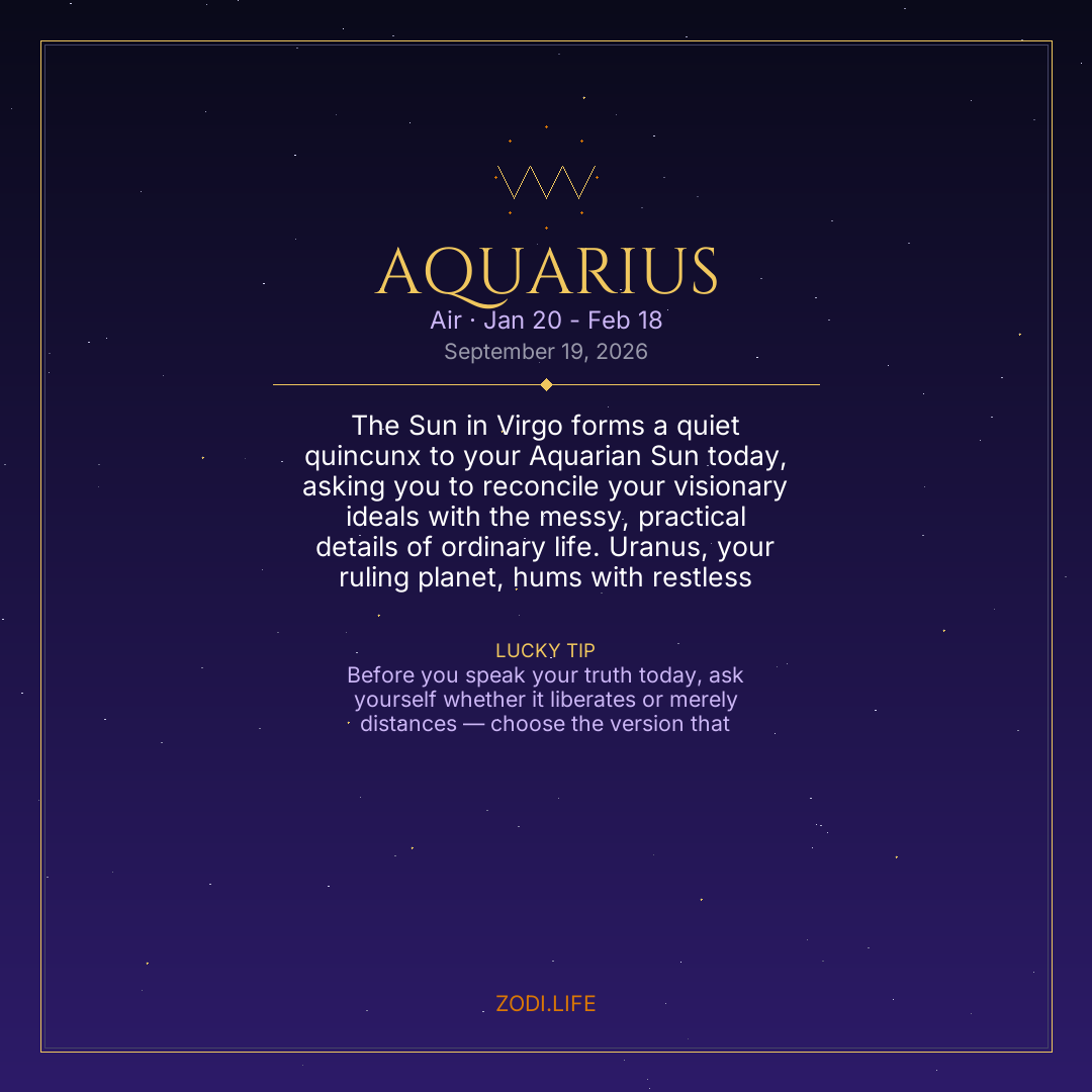 Aquarius Horoscope September 19, 2026