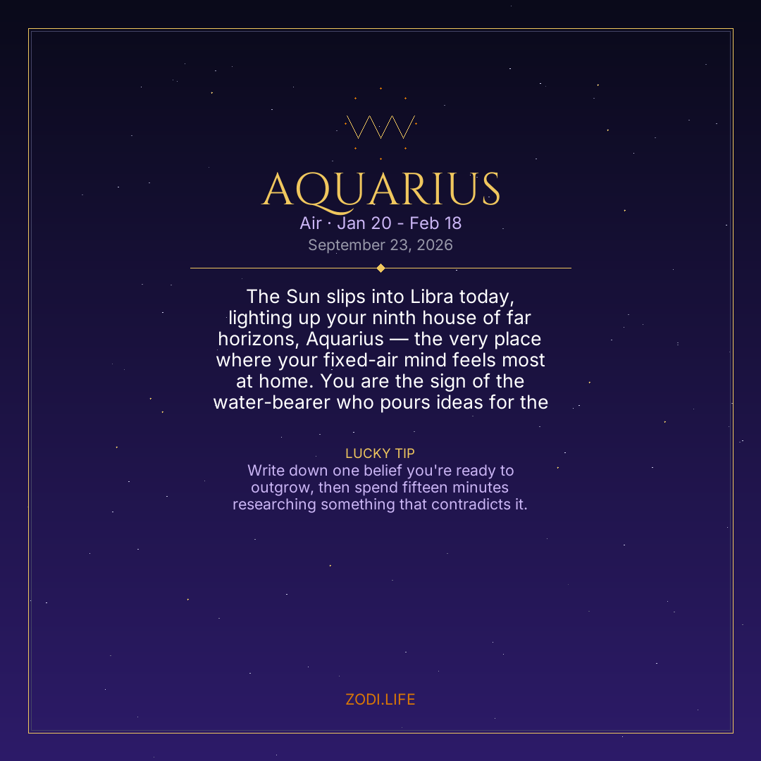 Aquarius Horoscope September 23, 2026
