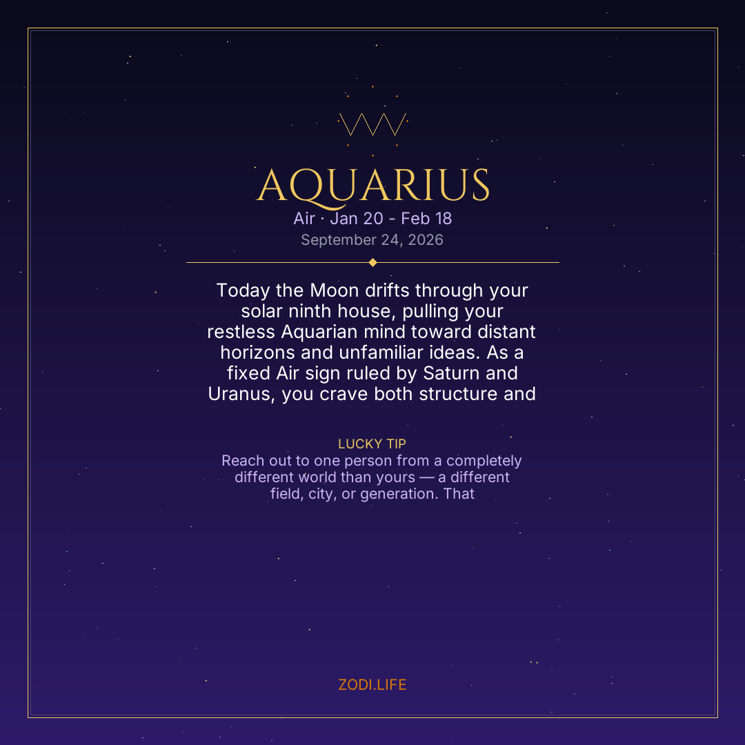 Aquarius Horoscope September 24, 2026