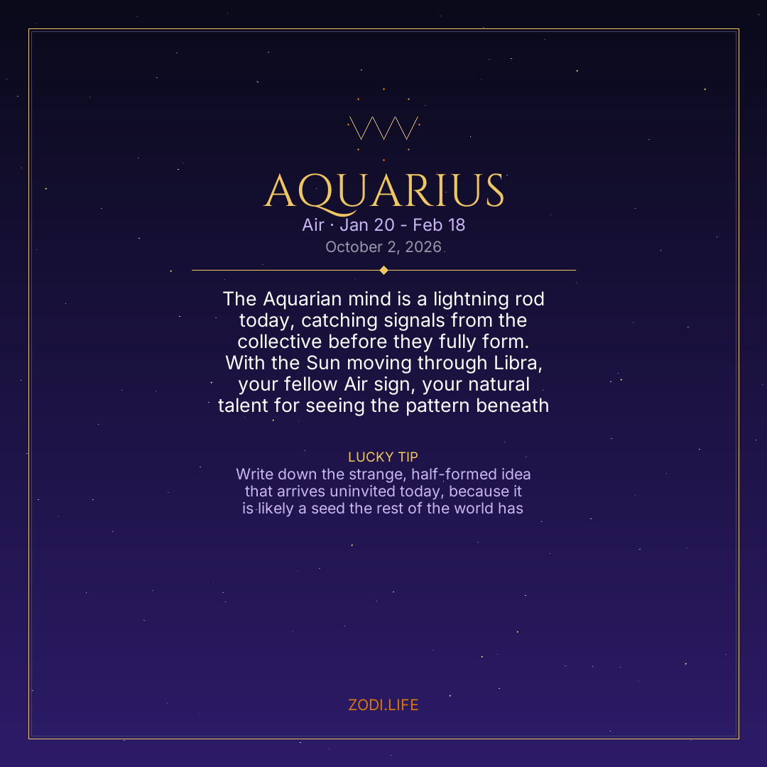 Aquarius Horoscope October 2, 2026
