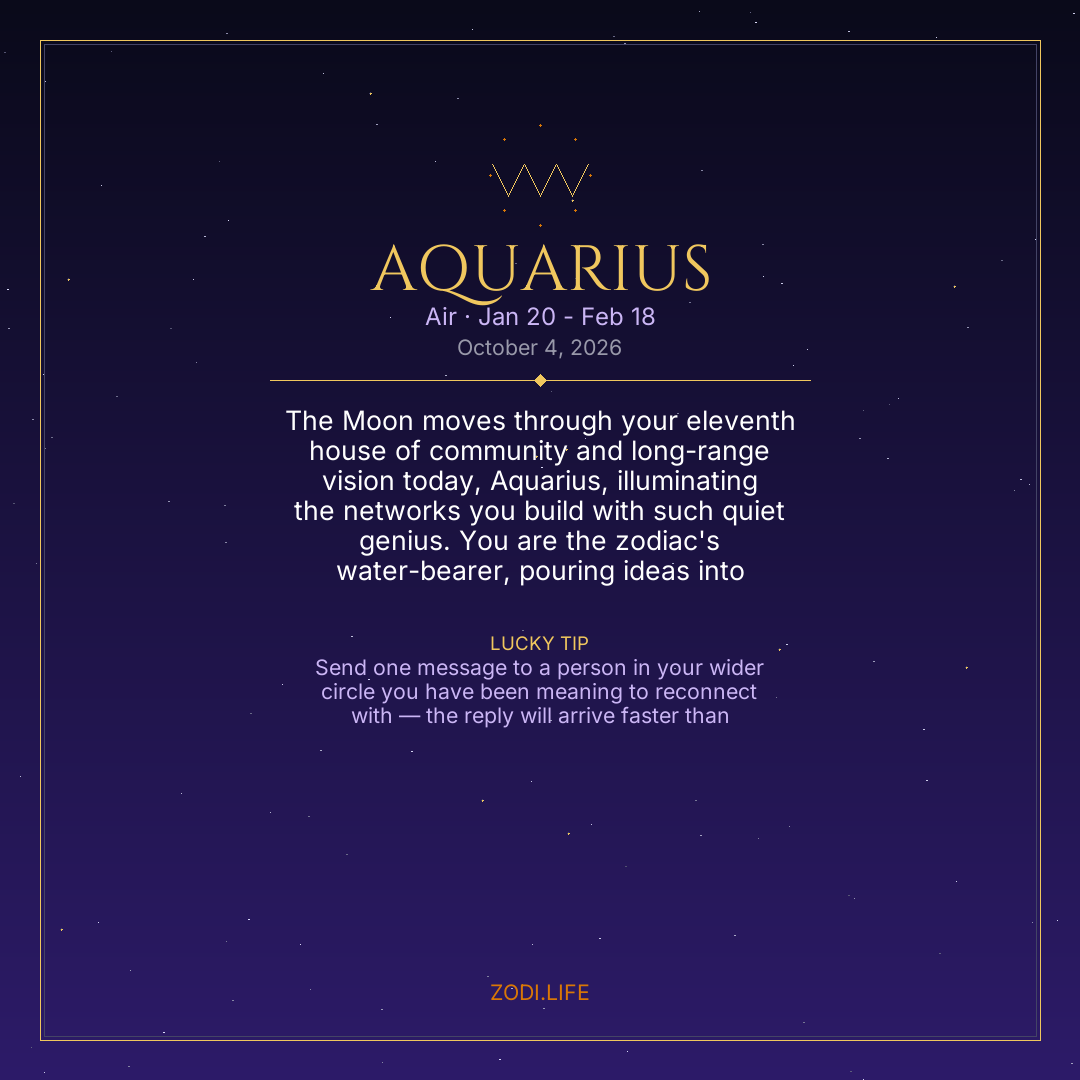 Aquarius Horoscope October 4, 2026