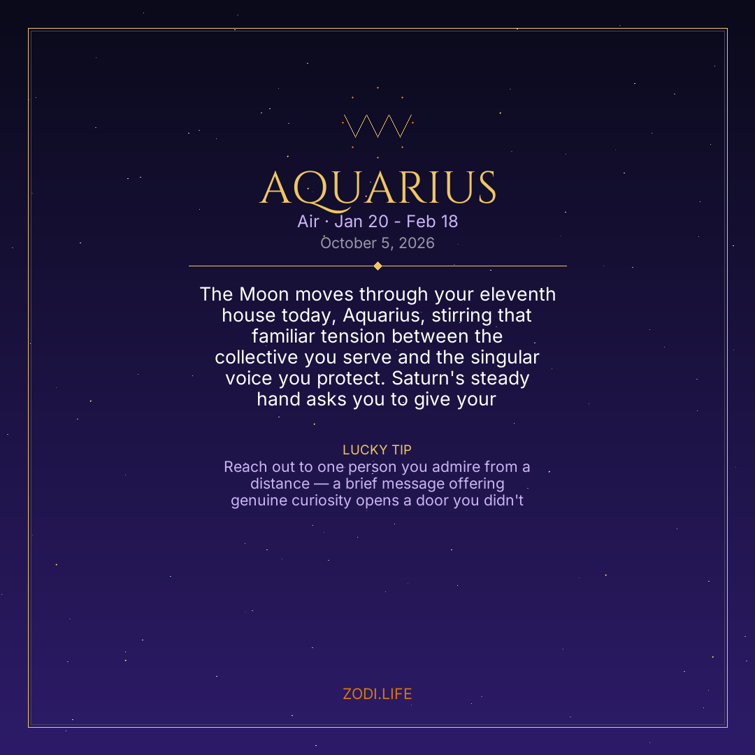 Aquarius Horoscope October 5, 2026