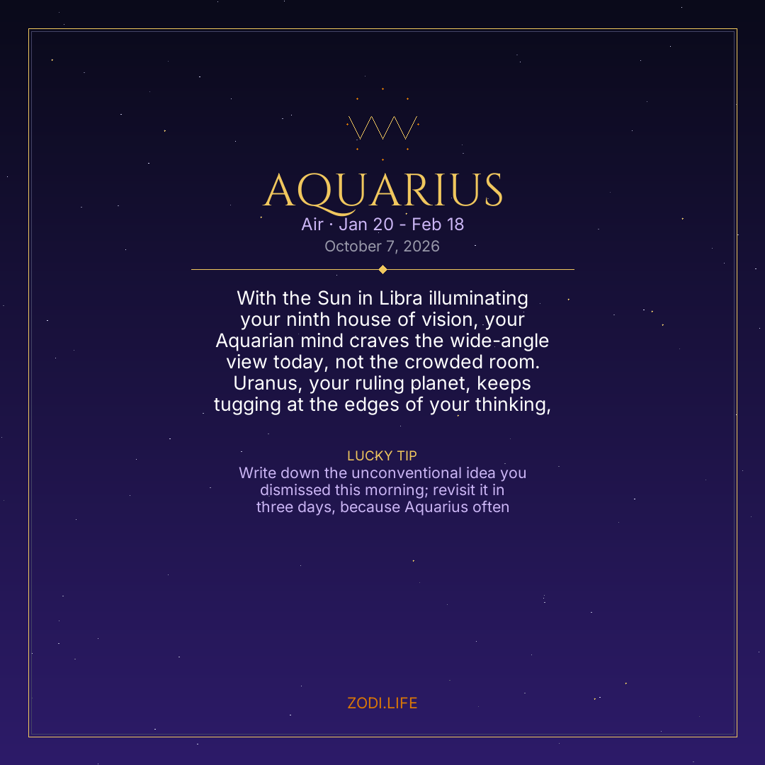 Aquarius Horoscope October 7, 2026