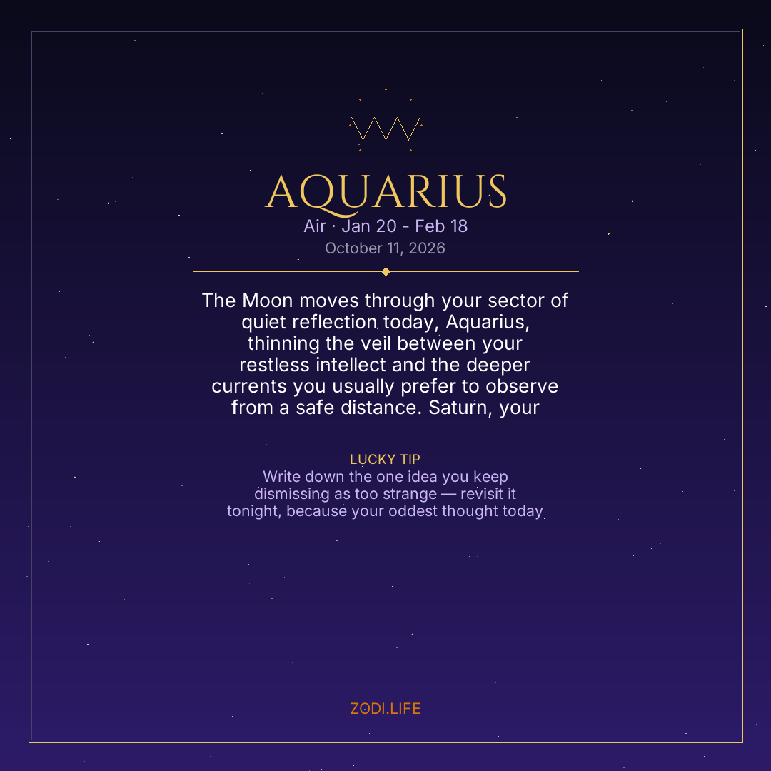 Aquarius Horoscope October 11, 2026