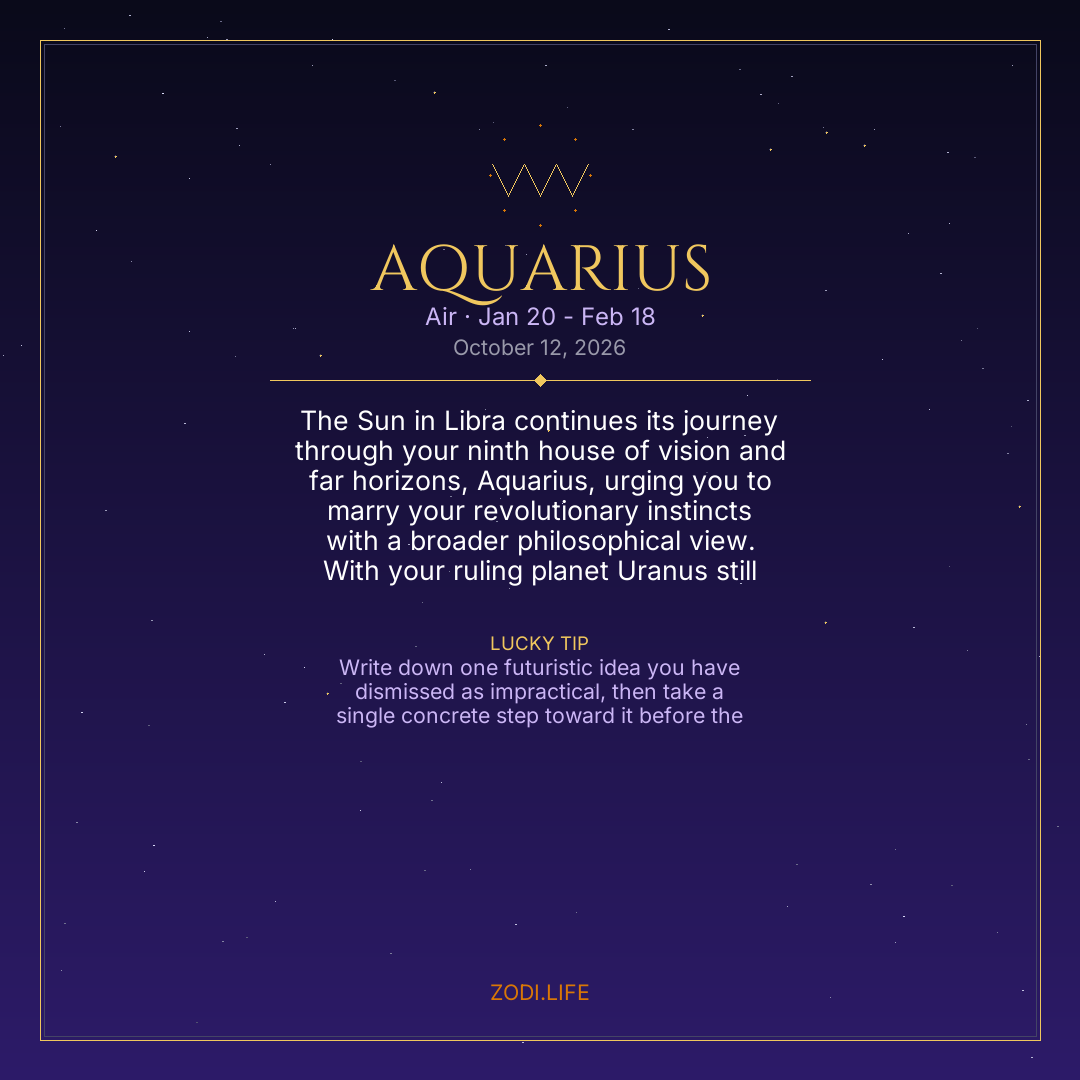 Aquarius Horoscope October 12, 2026