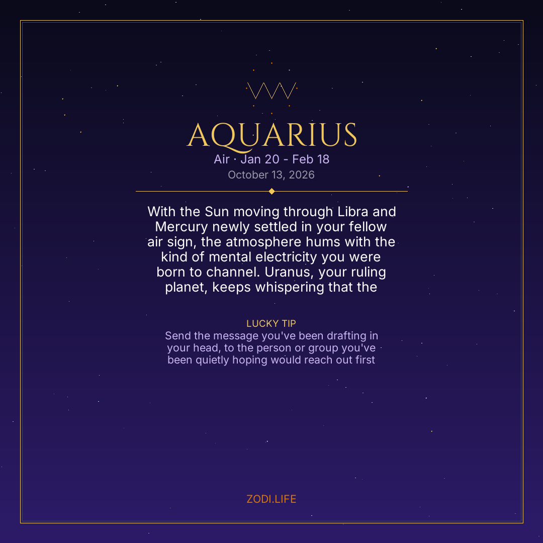Aquarius Horoscope October 13, 2026