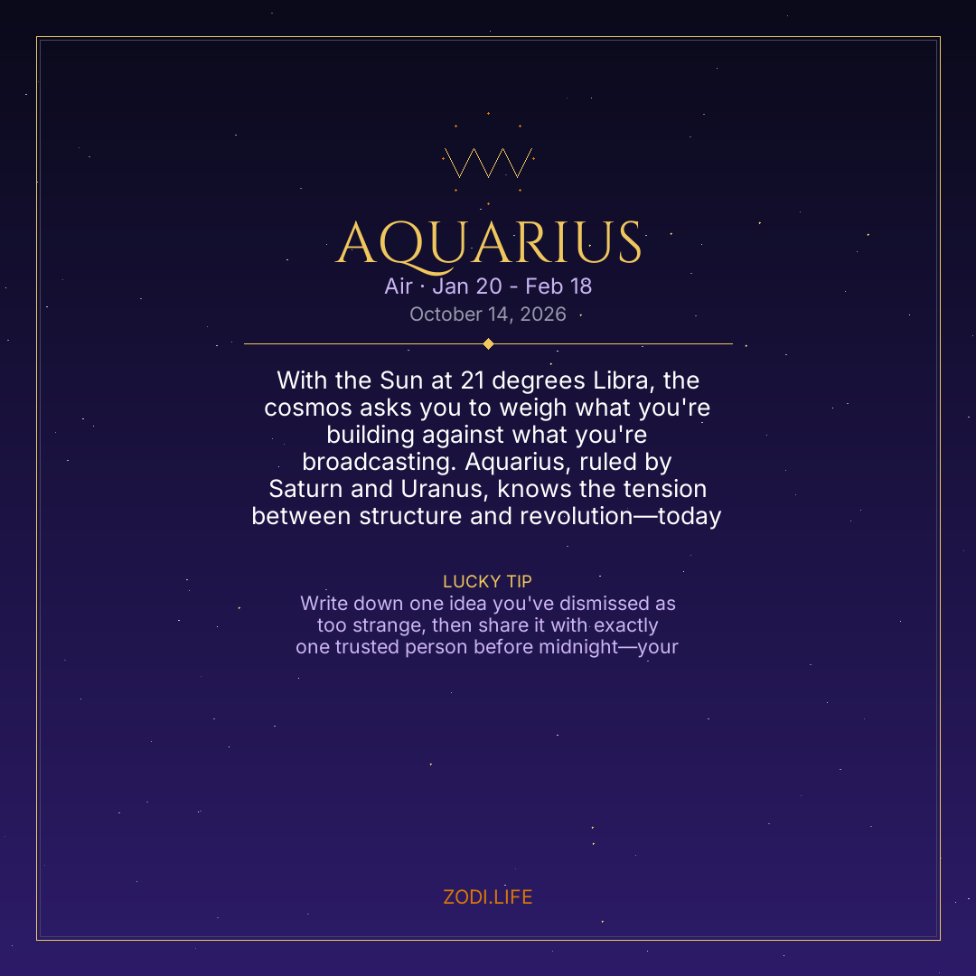 Aquarius Horoscope October 14, 2026