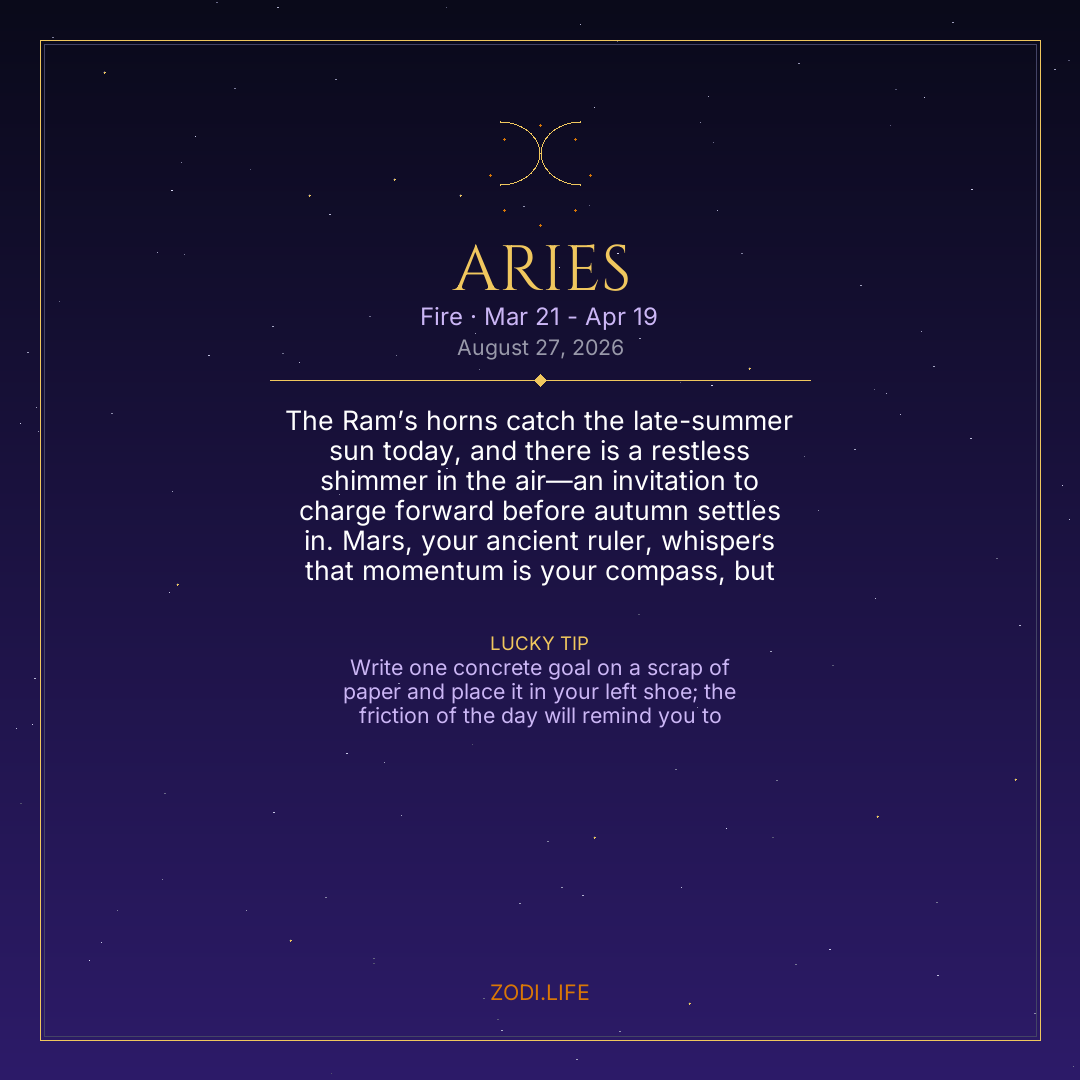 Aries Horoscope August 27, 2026