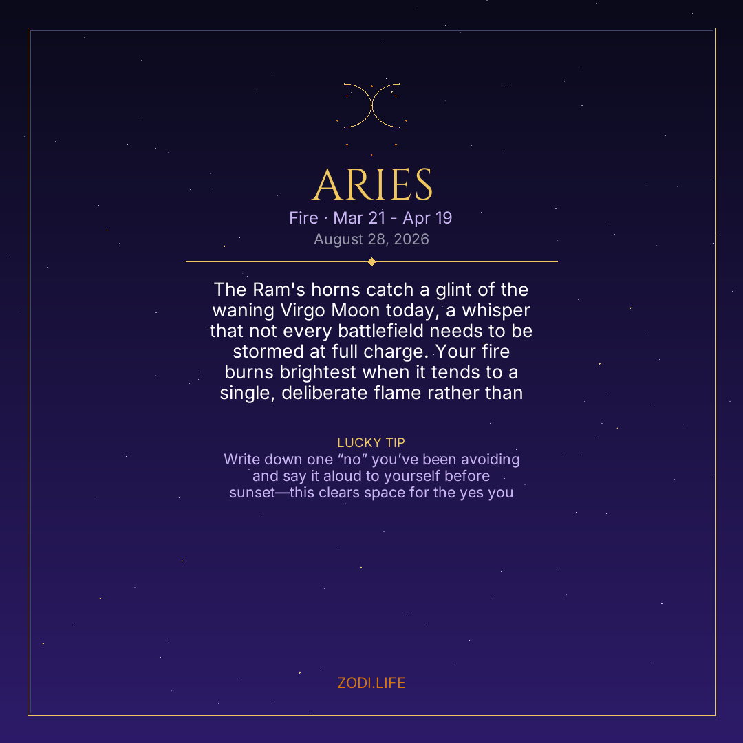 Aries Horoscope August 28, 2026