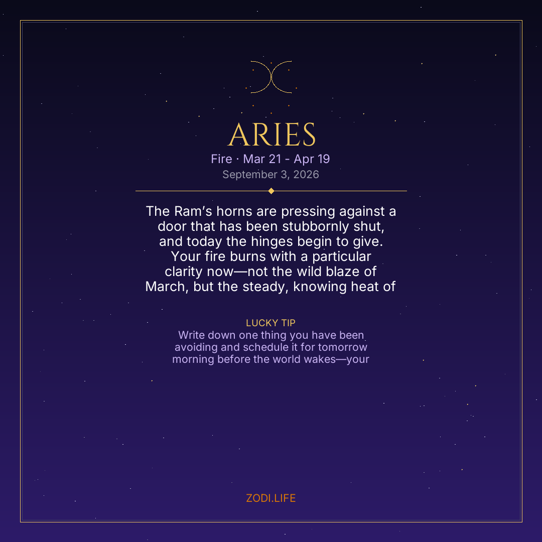 Aries Horoscope September 3, 2026