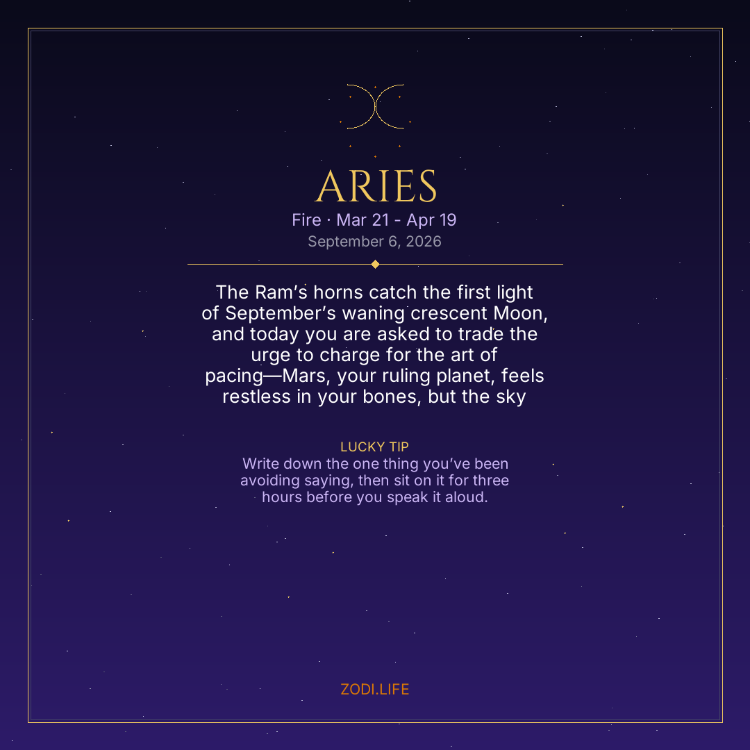 Aries Horoscope September 6, 2026