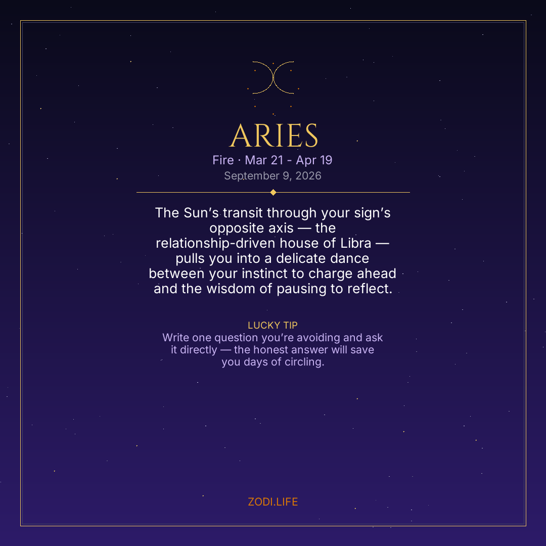 Aries Horoscope September 9, 2026