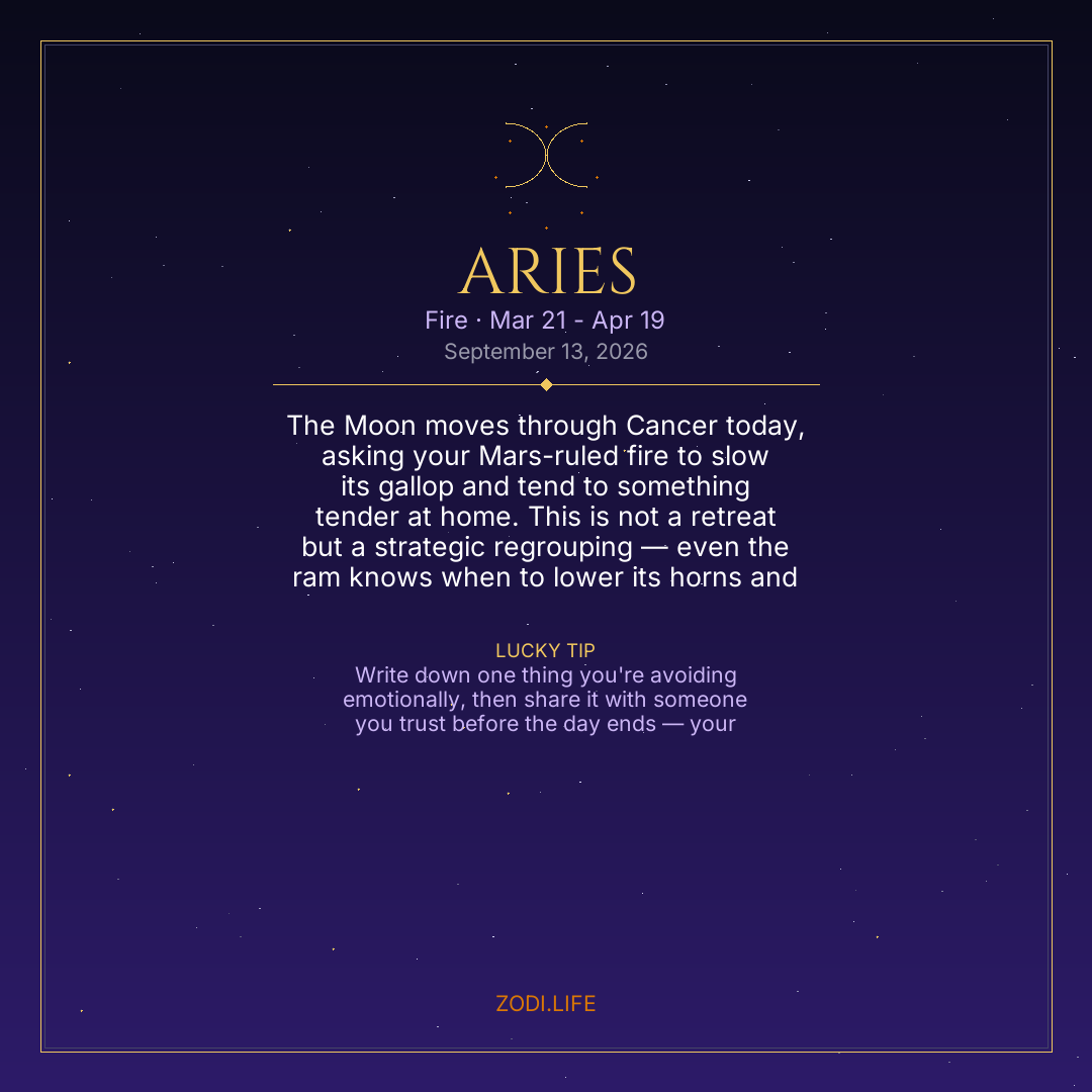 Aries Horoscope September 13, 2026