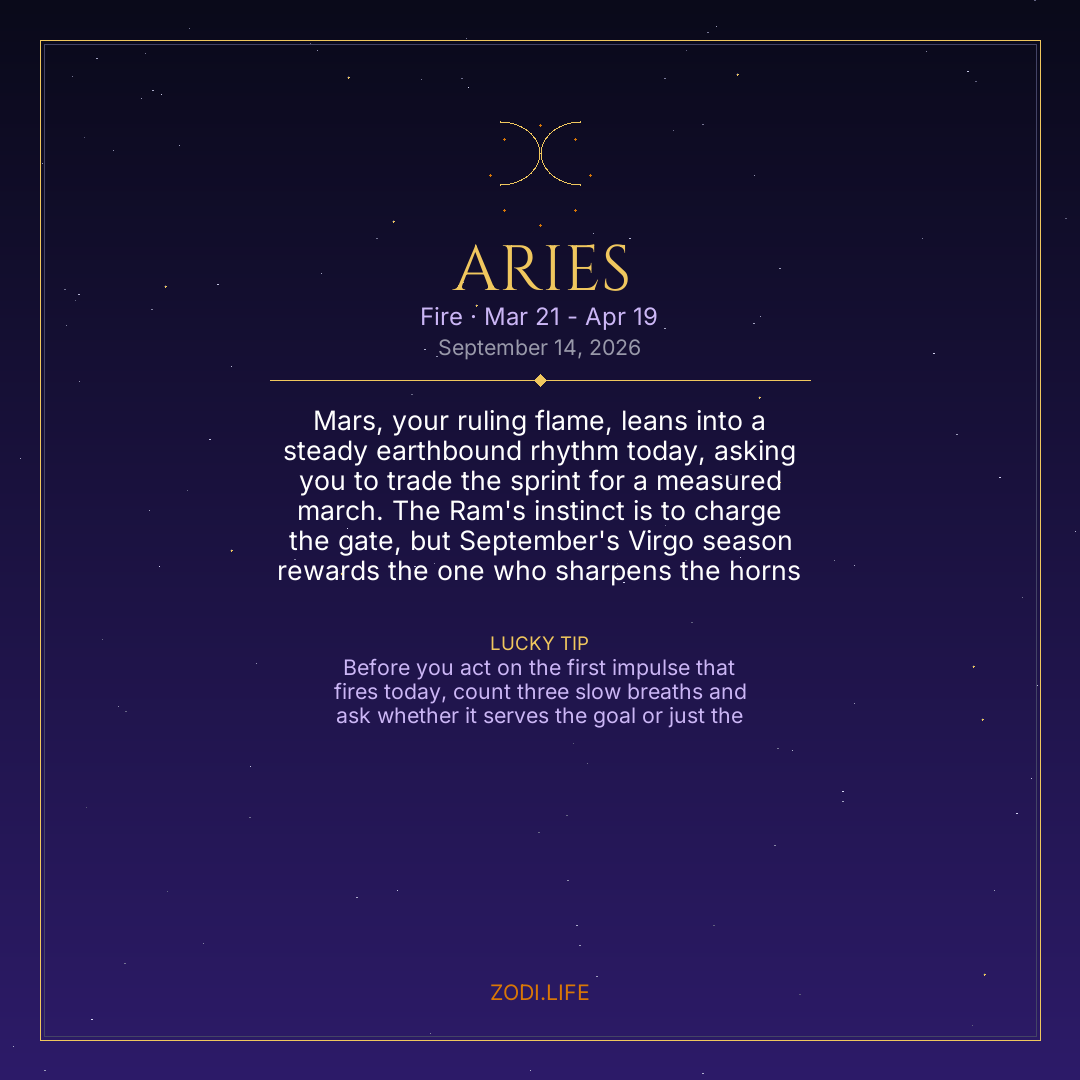 Aries Horoscope September 14, 2026
