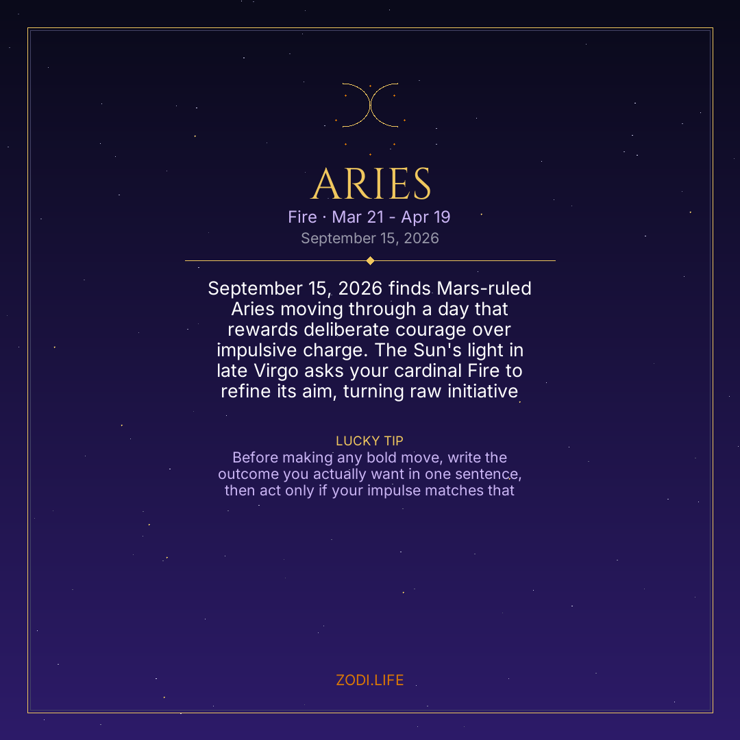 Aries Horoscope September 15, 2026