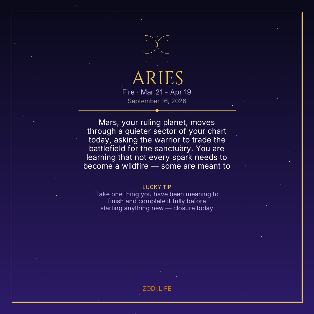 Aries Horoscope September 16, 2026