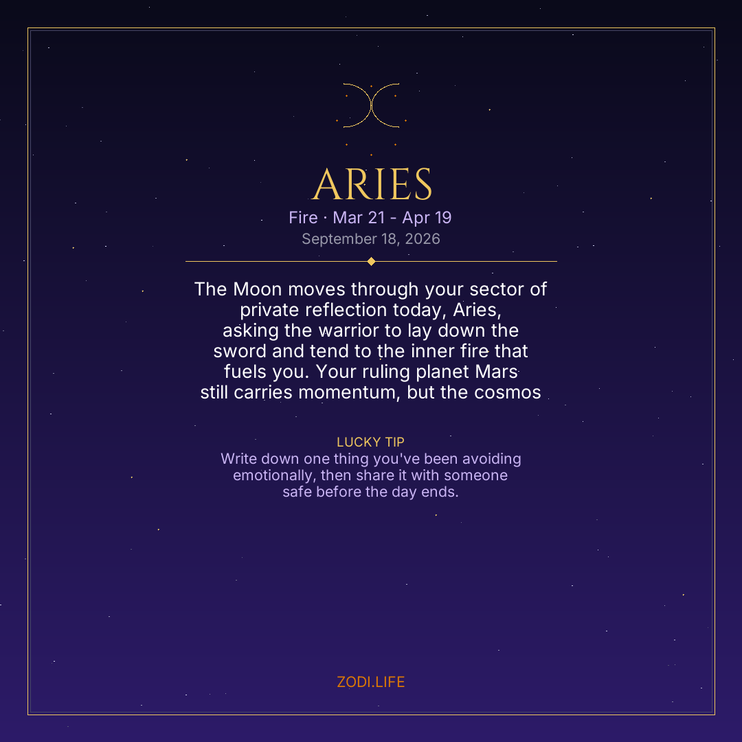 Aries Horoscope September 18, 2026