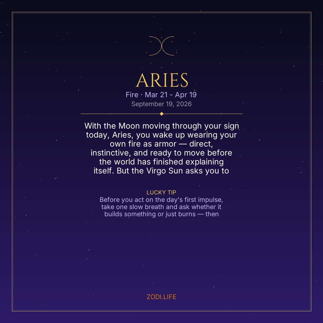 Aries Horoscope September 19, 2026