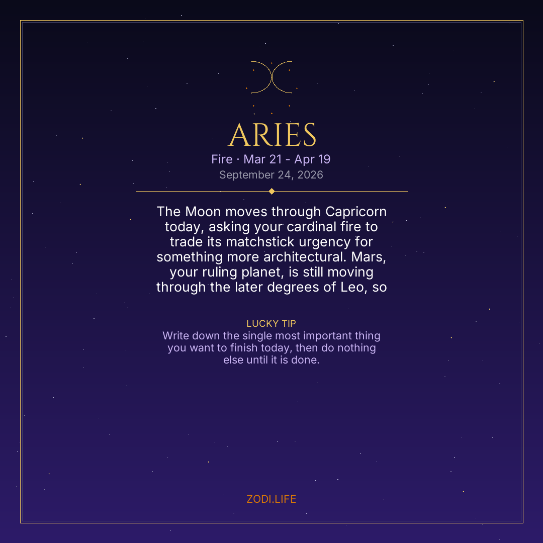 Aries Horoscope September 24, 2026