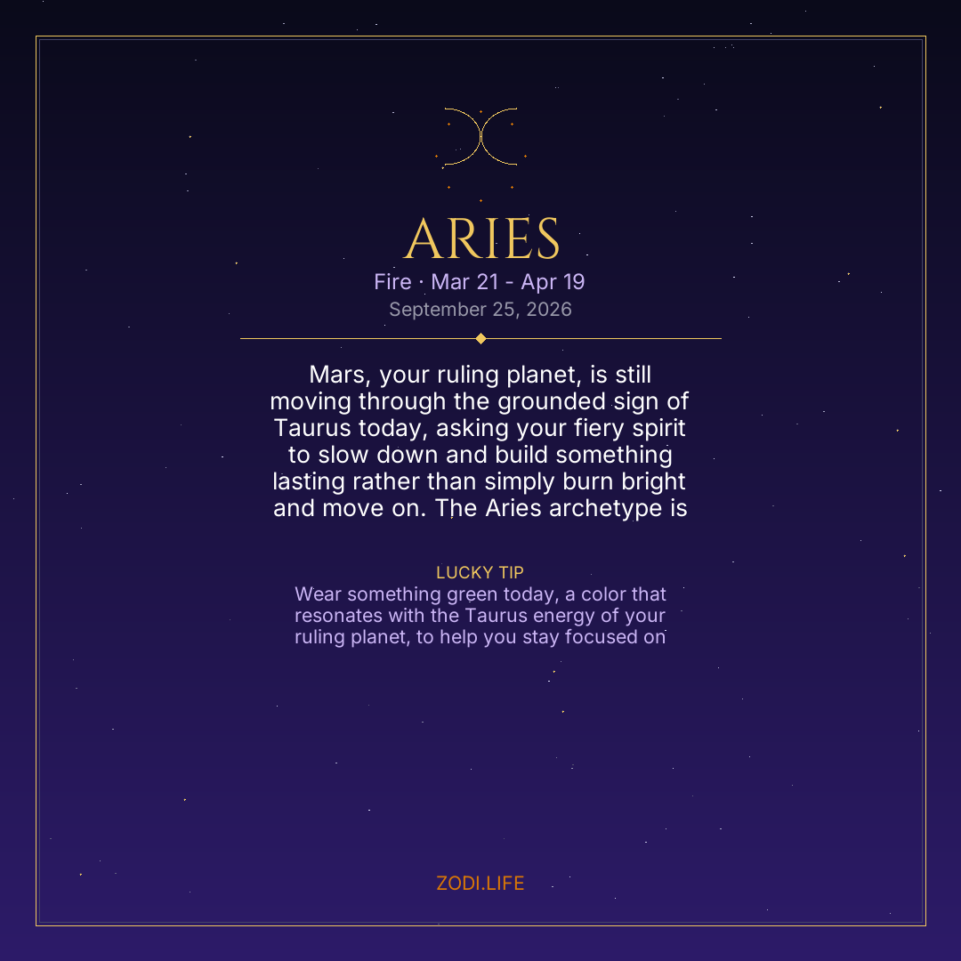 Aries Horoscope September 25, 2026