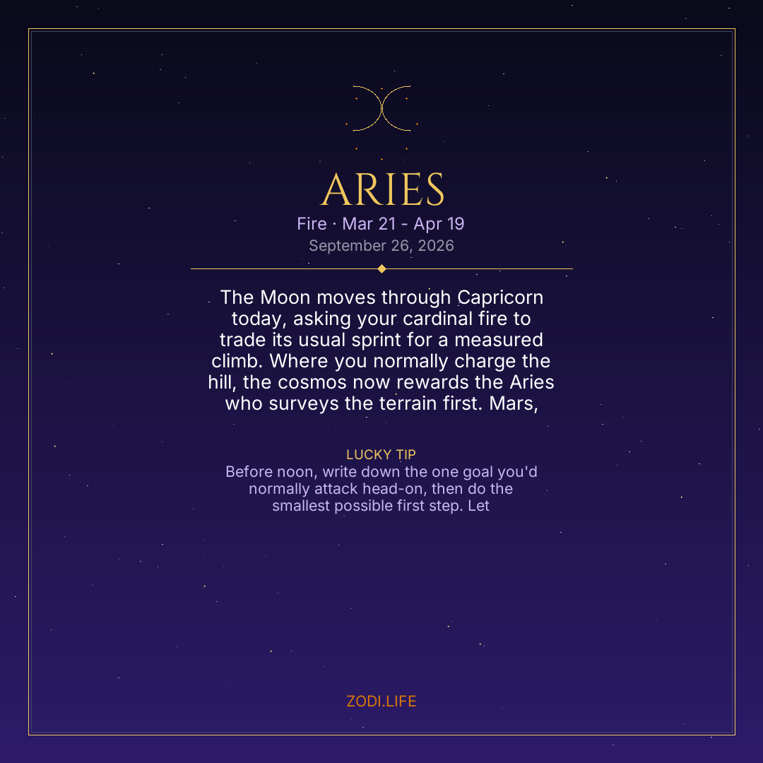 Aries Horoscope September 26, 2026