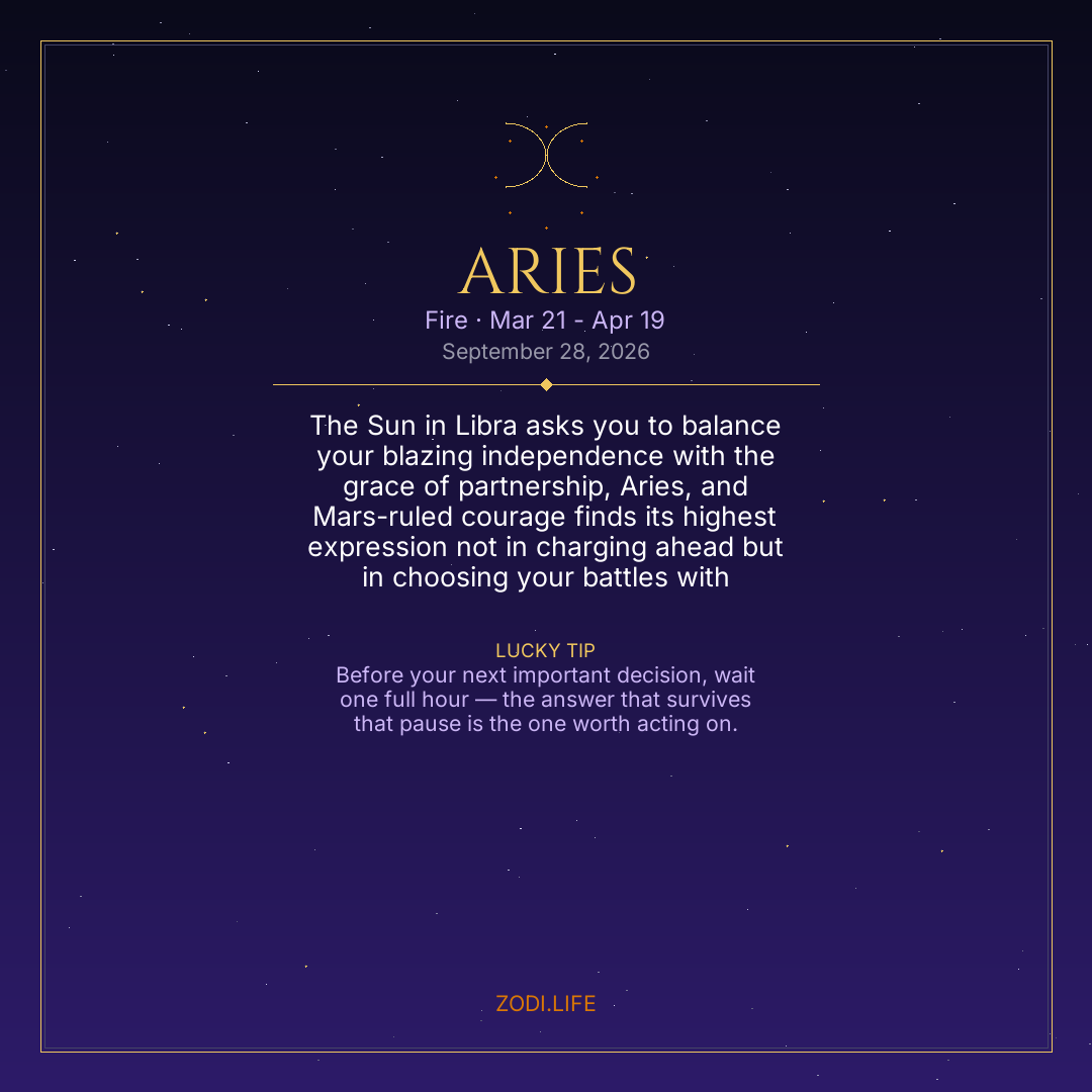 Aries Horoscope September 28, 2026