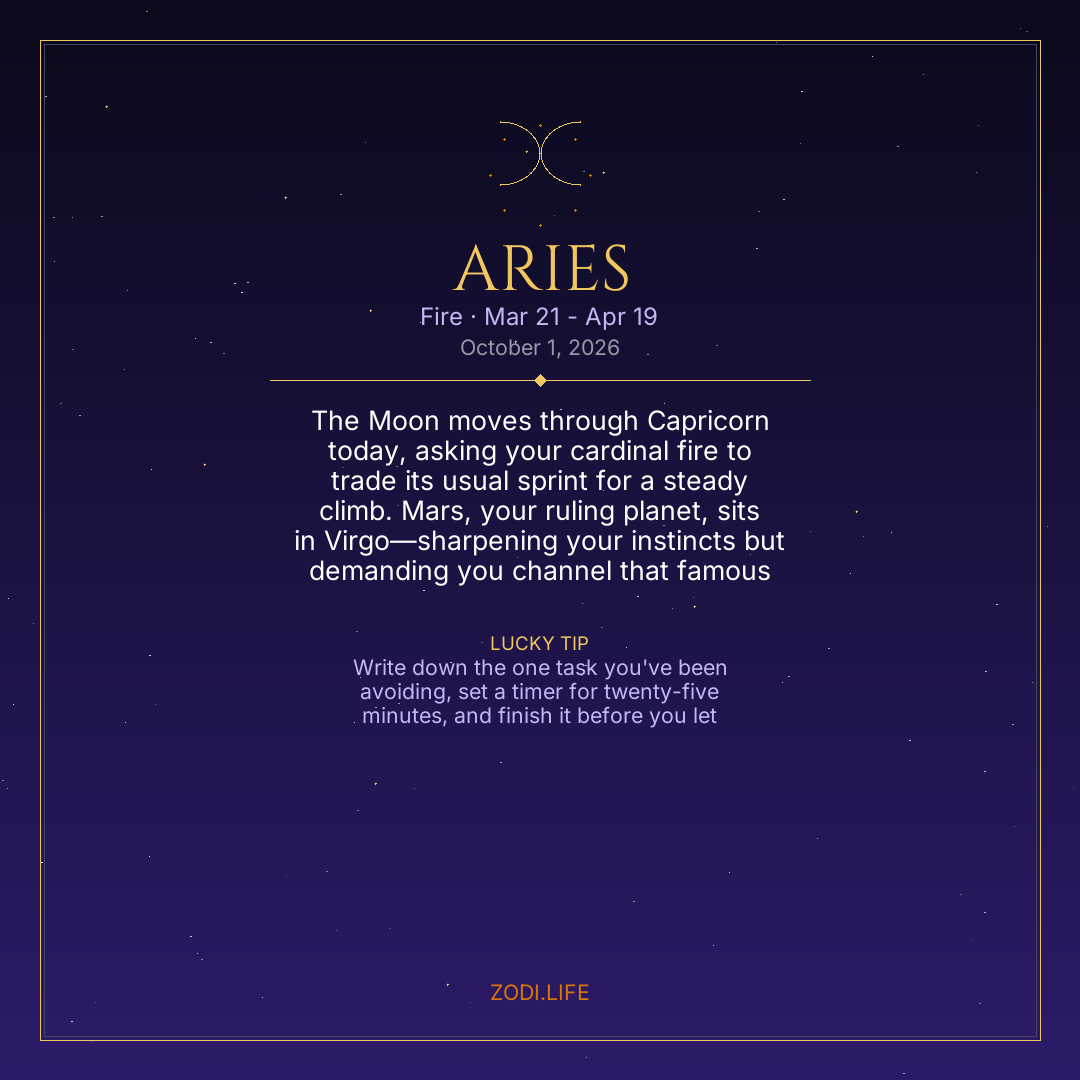 Aries Horoscope October 1, 2026
