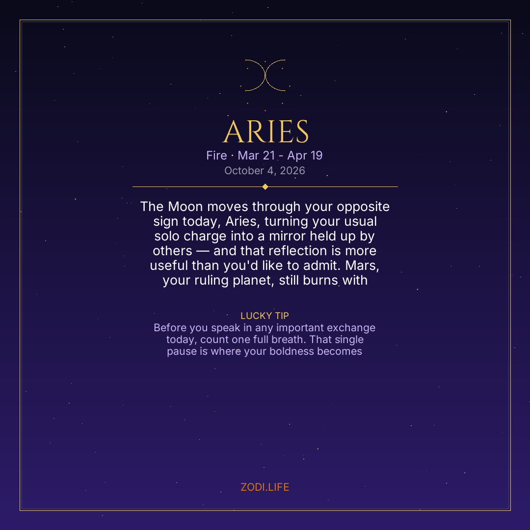 Aries Horoscope October 4, 2026