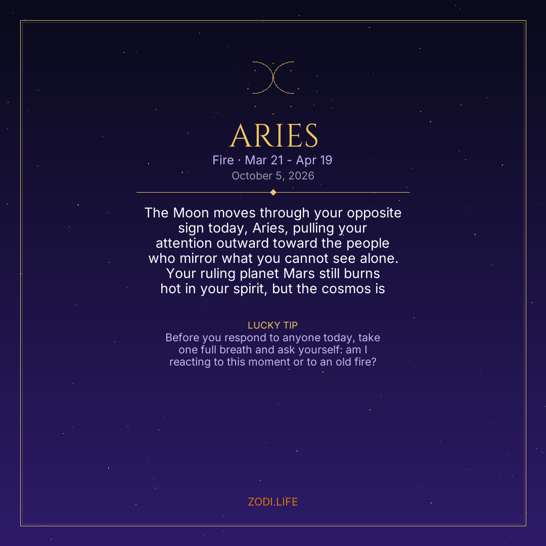 Aries Horoscope October 5, 2026