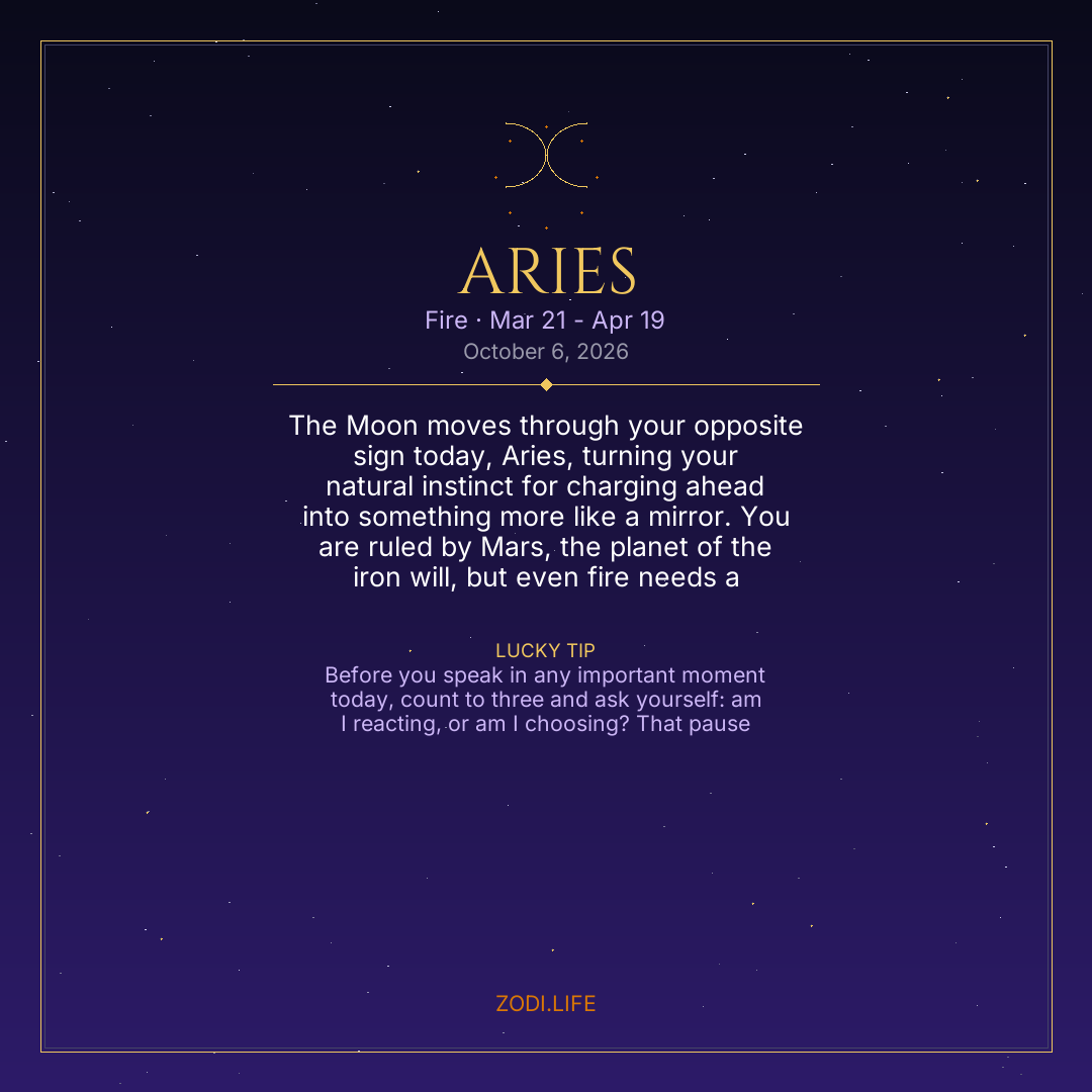 Aries Horoscope October 6, 2026