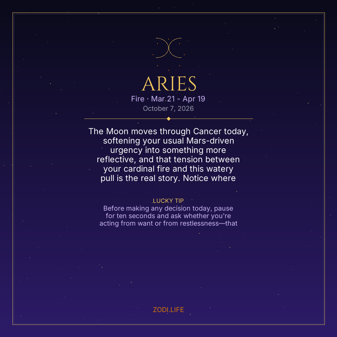 Aries Horoscope October 7, 2026
