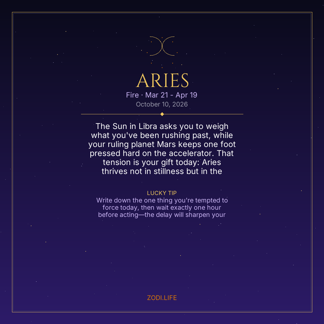 Aries Horoscope October 10, 2026