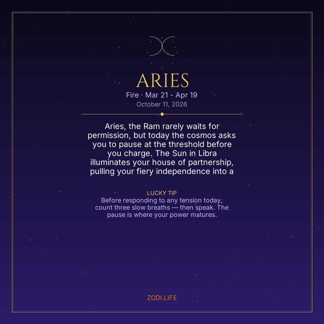 Aries Horoscope October 11, 2026