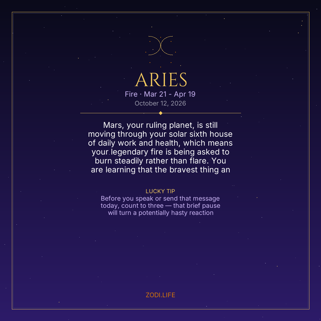 Aries Horoscope October 12, 2026