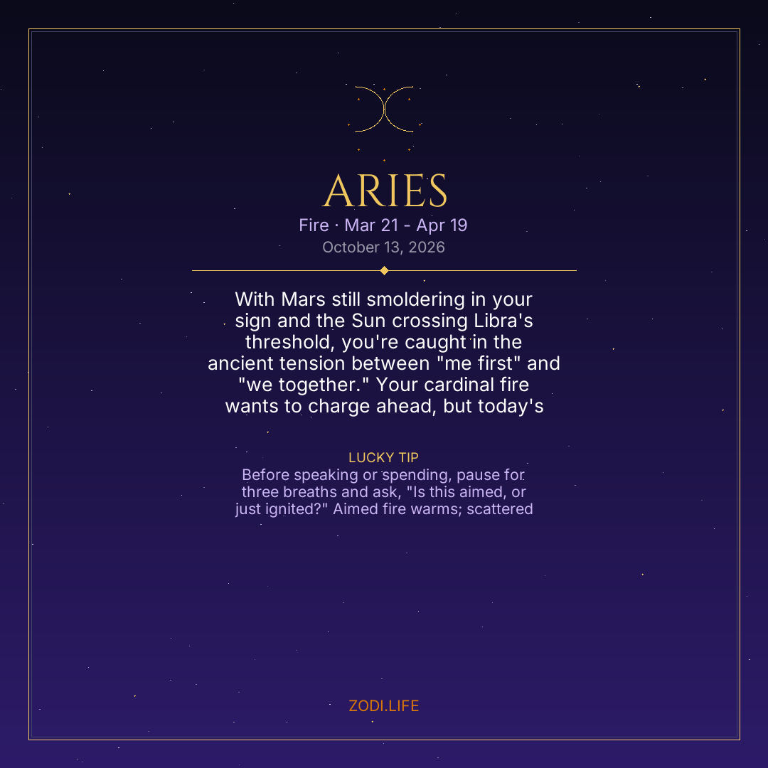 Aries Horoscope October 13, 2026